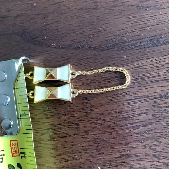 KATE Spade enamel/gold bow gold tone chain necklace